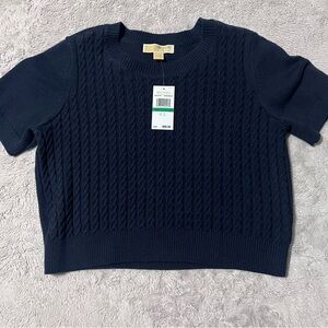 Michael Kors Navy Blue Cable Knit Sweater